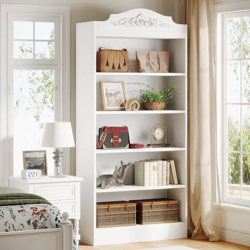 Tribesigns Bookcases & Bookshelves|Bookcases & Bookshelves*72" Modern Bookshelf, Freestanding Etagere Bookcase with Storage Shelves