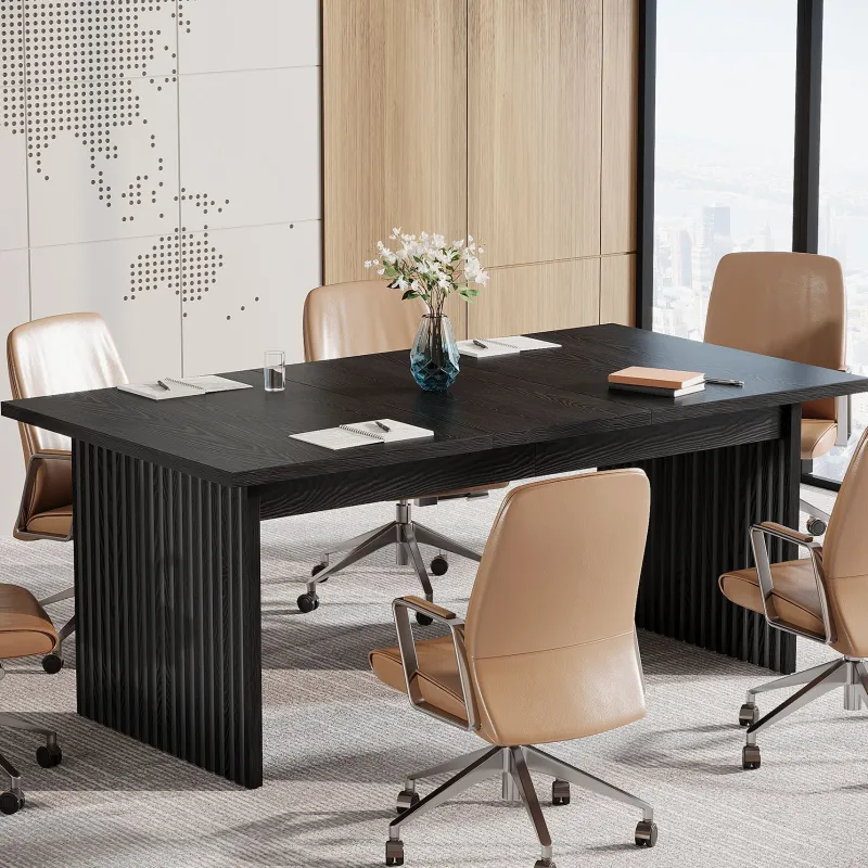 Tribesigns Desks*63" Modern Conference Table, Wood Meeting Room Table