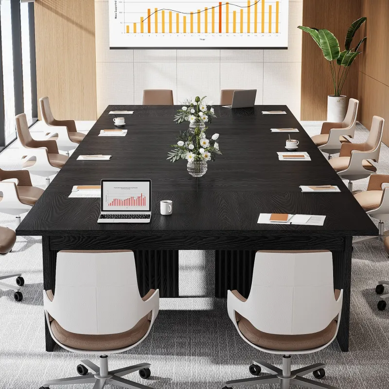 Tribesigns Desks*63" Modern Conference Table, Wood Meeting Room Table
