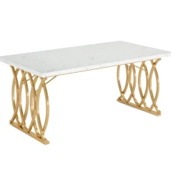 Tribesigns Dining Tables*63" Modern Dining Table with Faux Marble Tabletop for 4-6 People