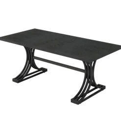 Tribesigns Dining Tables*63'' Modern Dining Table with Faux Marble Tabletop & Metal Legs