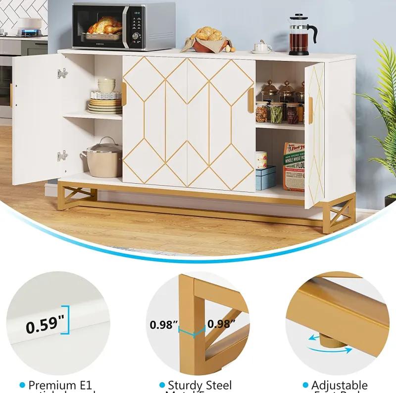 Tribesigns Sideboards & Buffets|Sideboards & Buffets*59" Modern Sideboard Buffet Kitchen Storage Cabinet with Doors