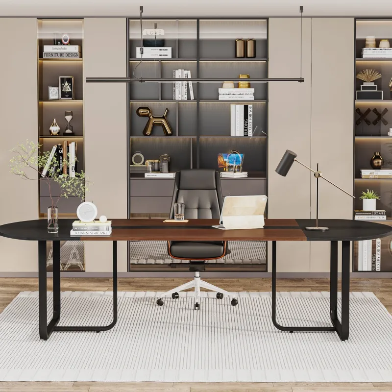 Tribesigns Desks*70.86" Oval Executive Desk, Modern Computer Meeting Table for Home Office