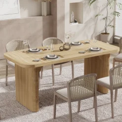 Tribesigns Dining Tables*62" Rectangular Dining Table for 4-6, Simple Kitchen Dinner Table