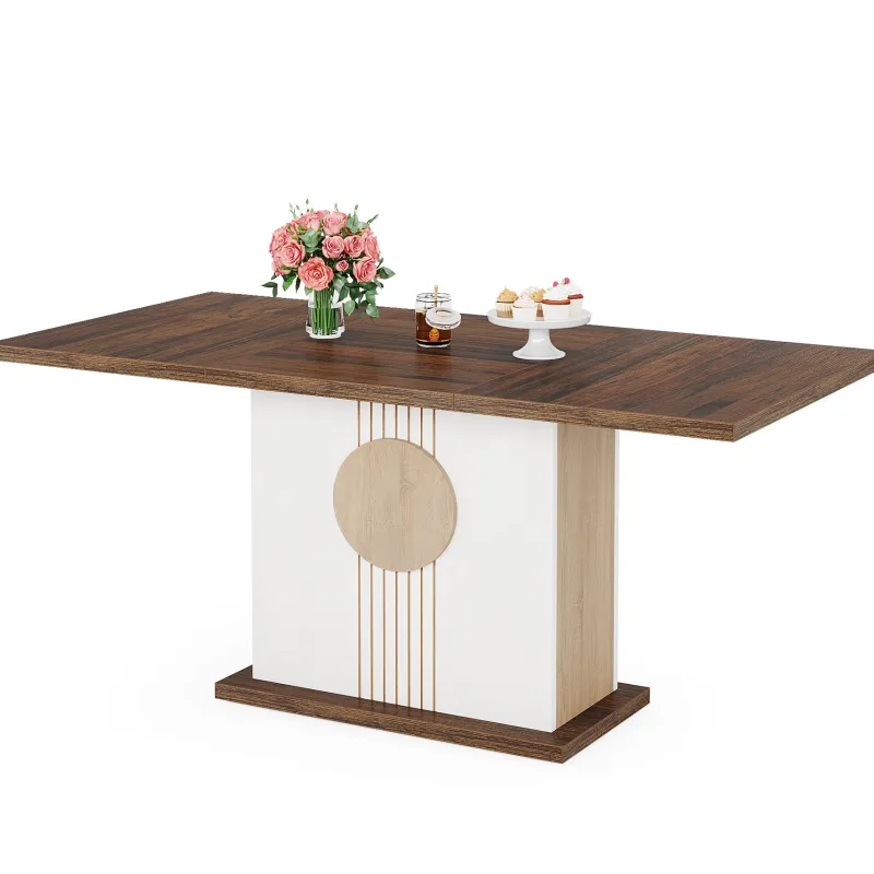 Tribesigns Dining Tables*55" Rectangular Dining Table, Farmhouse Wood Kitchen Table for 4 to 6 People
