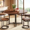 Tribesigns Dining Tables*47" Round Dining Table, 5 - Piece Kitchen Dinner Table Chairs Set