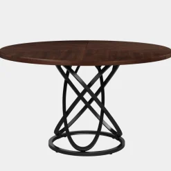 Tribesigns Dining Tables*47" Round Dining Table, Dinner Kitchen Table with Metal Base