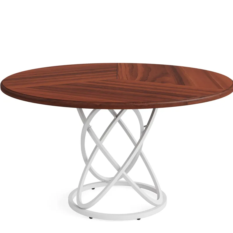 Tribesigns Dining Tables*47" Round Dining Table, Dinner Kitchen Table with Metal Base