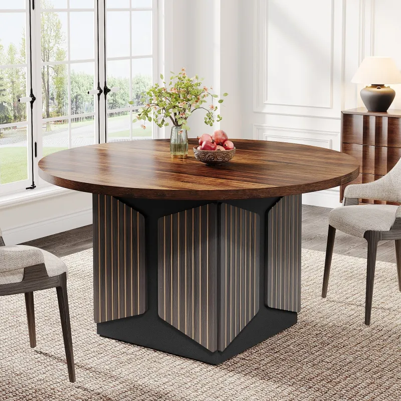 Tribesigns Dining Tables*47" Round Dining Table, Farmhouse Kitchen Table for 4-6 People