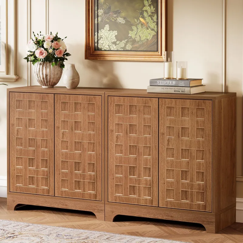 Tribesigns Sideboards & Buffets|Sideboards & Buffets*57.5" Set of 2 Sideboard Buffet, Storage Cabinet Credenza with Doors