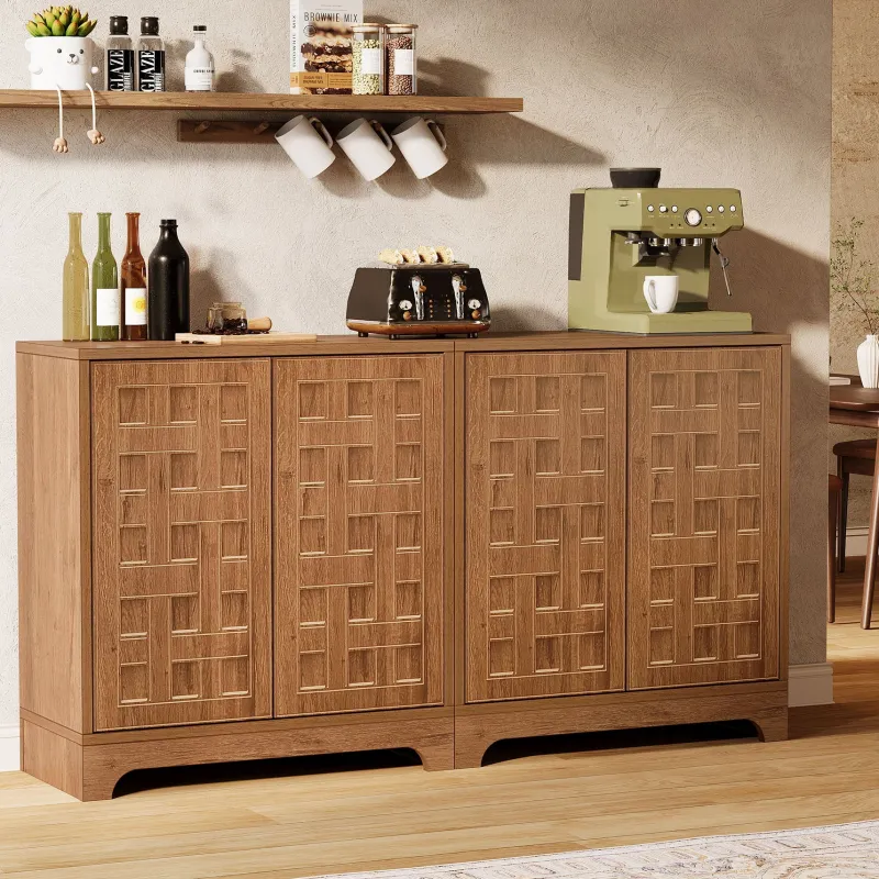 Tribesigns Sideboards & Buffets|Sideboards & Buffets*57.5" Set of 2 Sideboard Buffet, Storage Cabinet Credenza with Doors