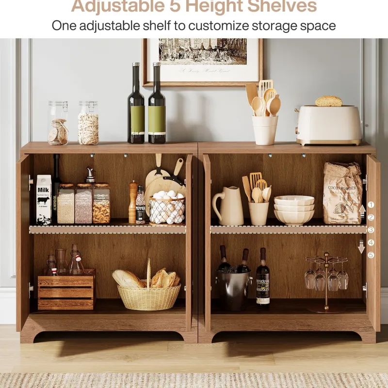 Tribesigns Sideboards & Buffets|Sideboards & Buffets*57.5" Set of 2 Sideboard Buffet, Storage Cabinet Credenza with Doors