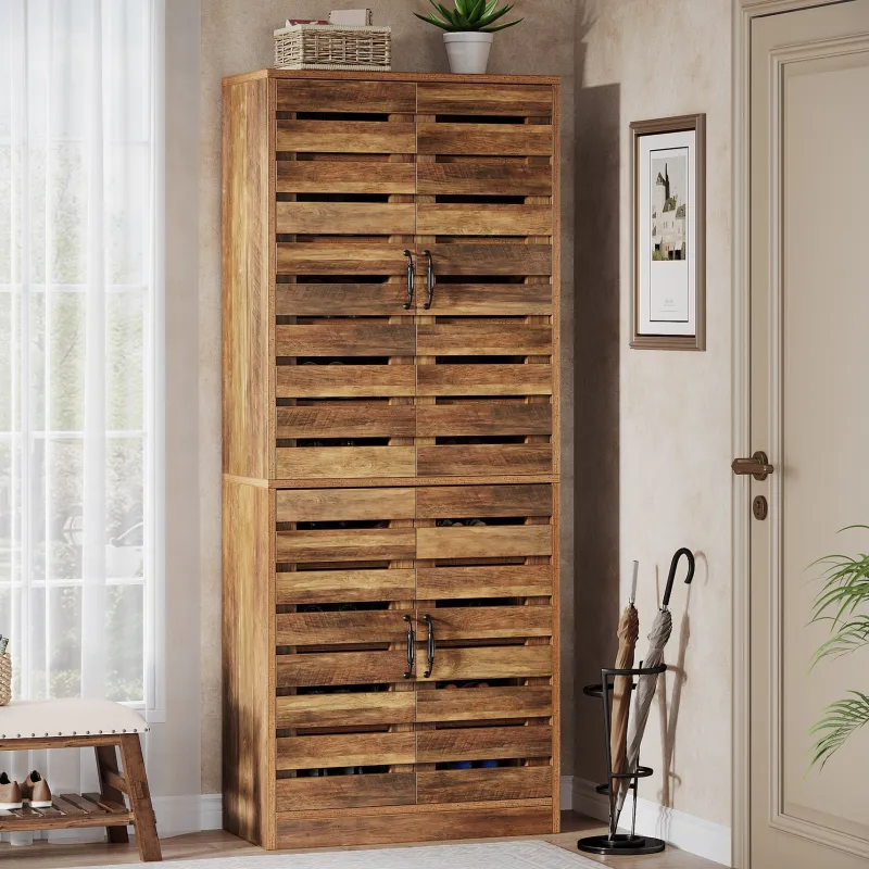 Tribesigns Shoe Racks & Cabinets|Shoe Racks & Cabinets*70.8" Shoe Cabinet, 9 - Tier Vertical Shoe Rack with Shutter Doors