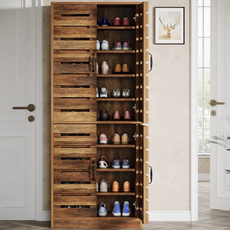 Tribesigns Shoe Racks & Cabinets|Shoe Racks & Cabinets*70.8" Shoe Cabinet, 9 - Tier Vertical Shoe Rack with Shutter Doors