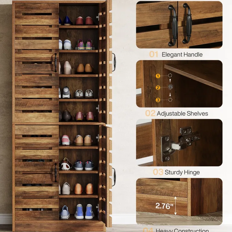 Tribesigns Shoe Racks & Cabinets|Shoe Racks & Cabinets*70.8" Shoe Cabinet, 9 - Tier Vertical Shoe Rack with Shutter Doors