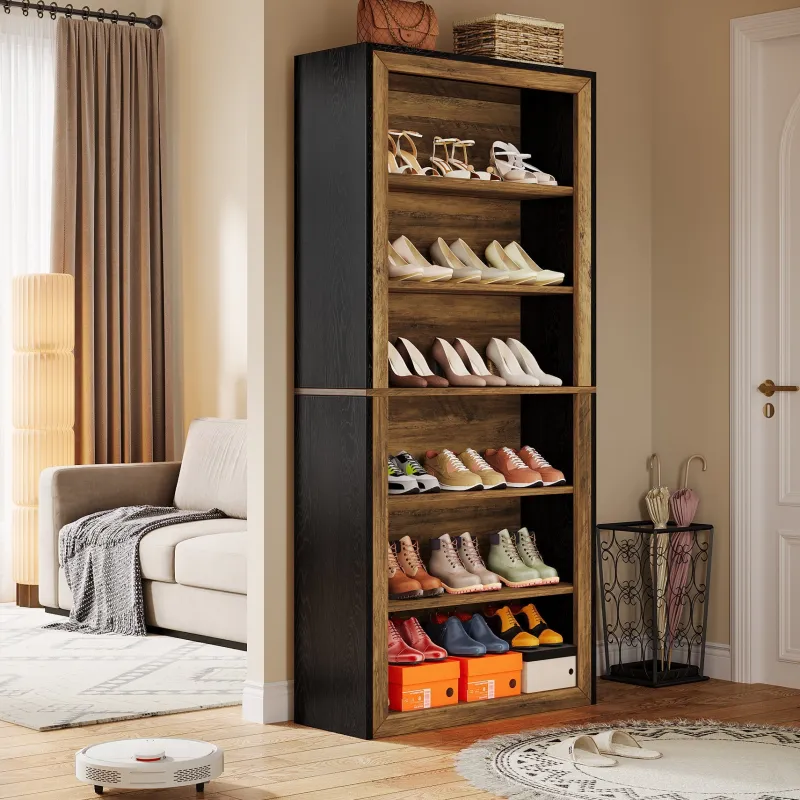 Tribesigns Shoe Racks & Cabinets|Shoe Racks & Cabinets*74" Shoe Cabinet, 6 - Tier Wood Freestanding Shoe Storage Cabinet