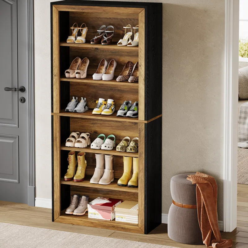Tribesigns Shoe Racks & Cabinets|Shoe Racks & Cabinets*74" Shoe Cabinet, 6 - Tier Wood Freestanding Shoe Storage Cabinet