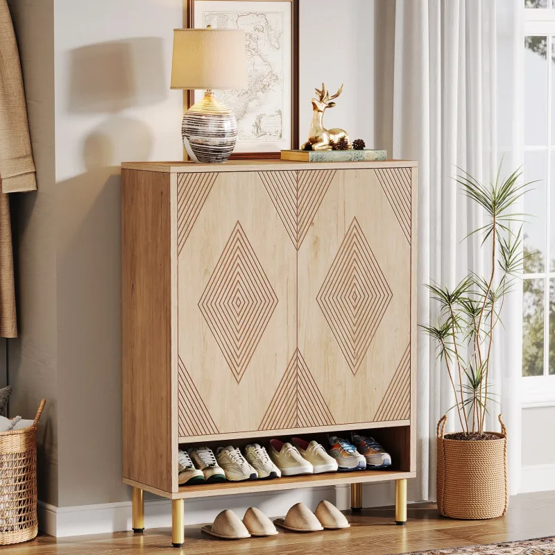 Tribesigns Shoe Racks & Cabinets|Shoe Racks & Cabinets*45" Shoe Cabinet, Wood Shoe Organizer Rack With Adjustable Shelves