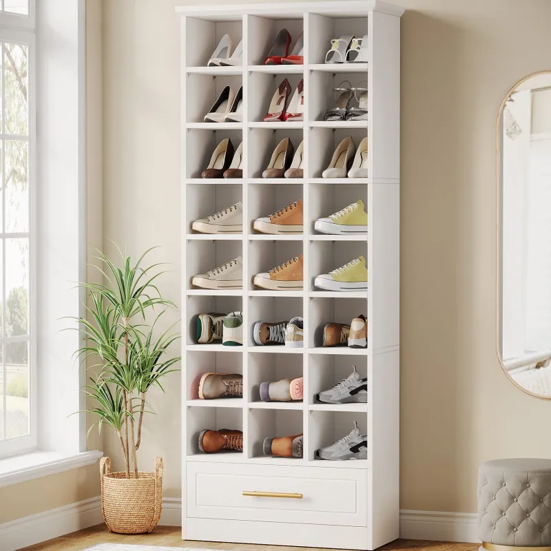 Tribesigns Shoe Racks & Cabinets|Shoe Racks & Cabinets*71" Shoe Rack, Freestanding Wooden 9-Tier Shoe Storage Cabinet