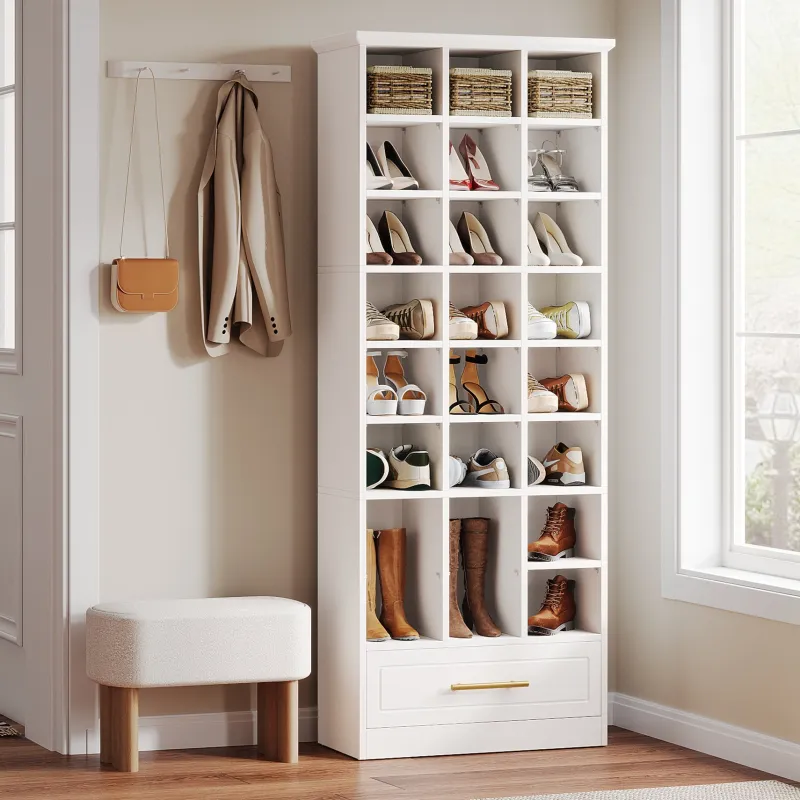 Tribesigns Shoe Racks & Cabinets|Shoe Racks & Cabinets*71" Shoe Rack, Freestanding Wooden 9-Tier Shoe Storage Cabinet