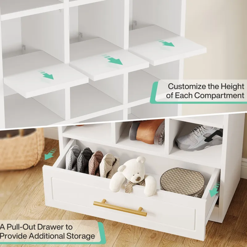 Tribesigns Shoe Racks & Cabinets|Shoe Racks & Cabinets*71" Shoe Rack, Freestanding Wooden 9-Tier Shoe Storage Cabinet