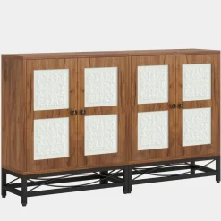 Tribesigns Sideboards & Buffets|Sideboards & Buffets*59" Sideboard Buffet Cabinet with Storage Shelves and Carved Design Doors