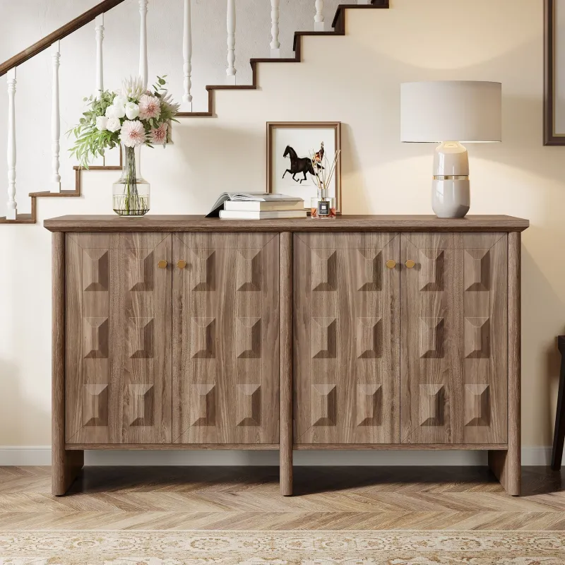 Tribesigns Sideboards & Buffets|Sideboards & Buffets*59" Sideboard Buffet, Console Cabinet Credenzas Coffee Bar Cabinet with Adjustable Shelf