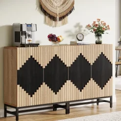 Tribesigns Sideboards & Buffets|Sideboards & Buffets*63" Sideboard Buffet, Farmhouse Sideboard Credenza Storage Cabinet with Doors