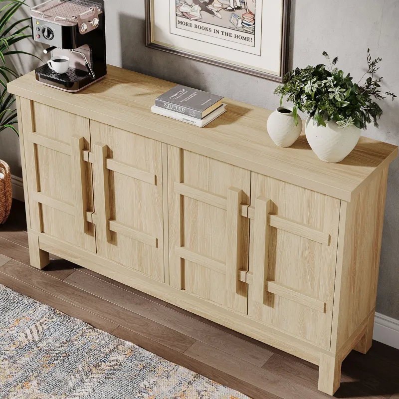 Tribesigns Sideboards & Buffets|Sideboards & Buffets*55" Sideboard Buffet, Farmhouse Sideboard Cabinet Credenzas with Storage