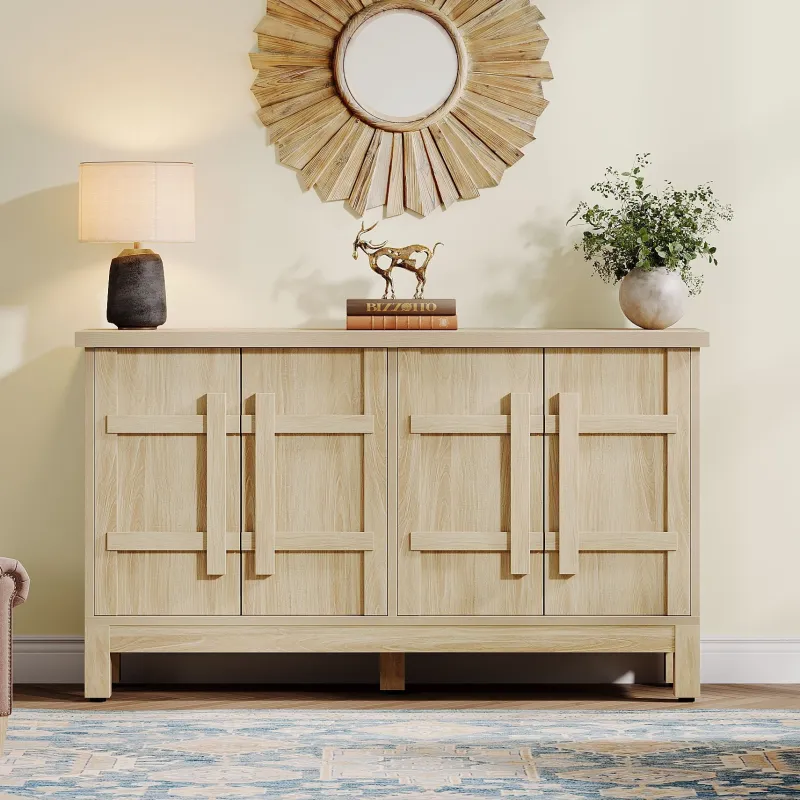 Tribesigns Sideboards & Buffets|Sideboards & Buffets*55" Sideboard Buffet, Farmhouse Sideboard Cabinet Credenzas with Storage