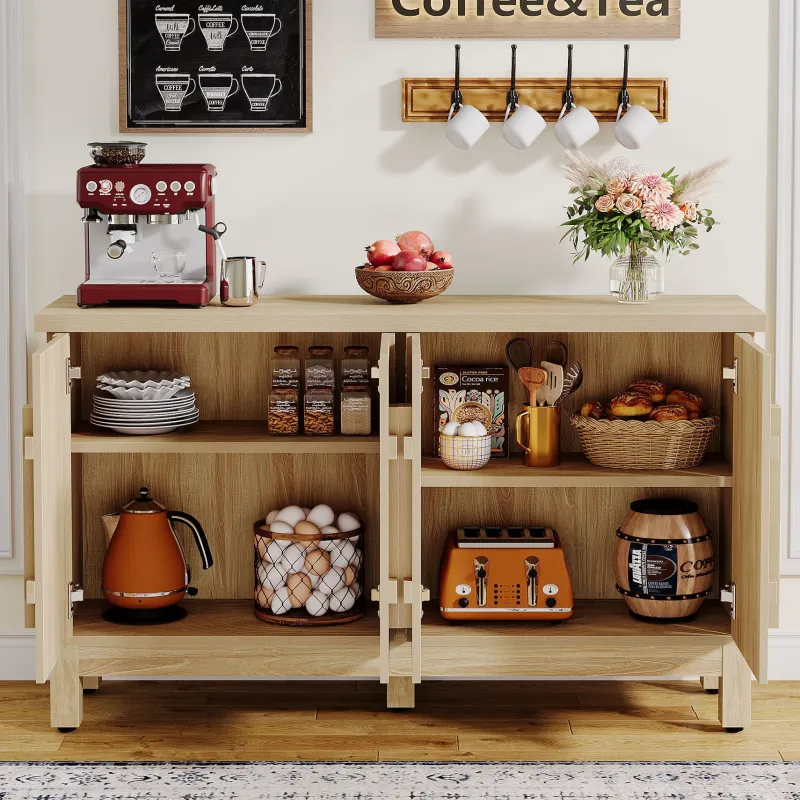 Tribesigns Sideboards & Buffets|Sideboards & Buffets*55" Sideboard Buffet, Farmhouse Sideboard Cabinet Credenzas with Storage