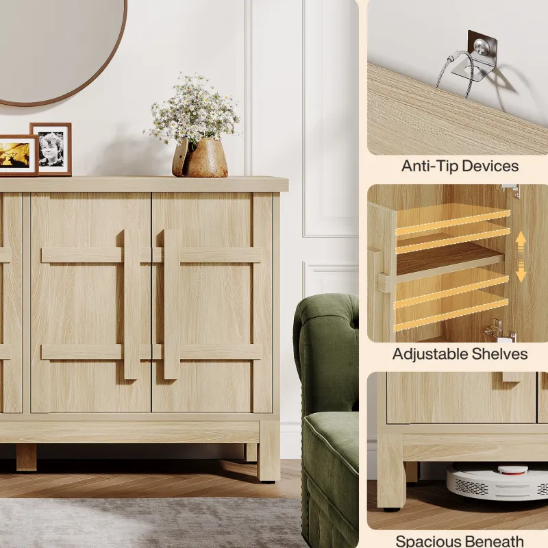 Tribesigns Sideboards & Buffets|Sideboards & Buffets*55" Sideboard Buffet, Farmhouse Sideboard Cabinet Credenzas with Storage
