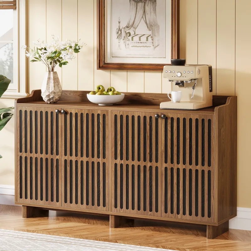 Tribesigns Sideboards & Buffets|Sideboards & Buffets*55" Sideboard Buffet, Farmhouse Storage Cabinet Credenzas with Adjustable Shelves
