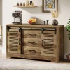Tribesigns Sideboards & Buffets|Sideboards & Buffets*47" Sideboard Buffet, Farmhouse Buffet Cabinet With Sliding Doors & Adjustable Shelves