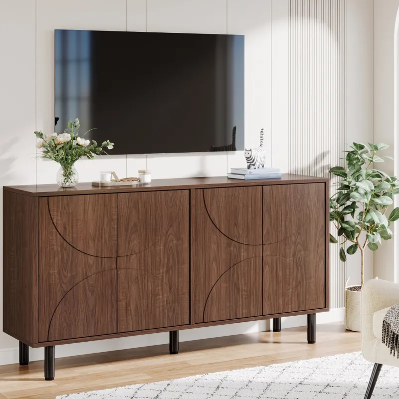 Tribesigns Sideboards & Buffets|Sideboards & Buffets*55.1" Sideboard Buffet, Kitchen Sideboard Storage Cabinet with 4 Doors