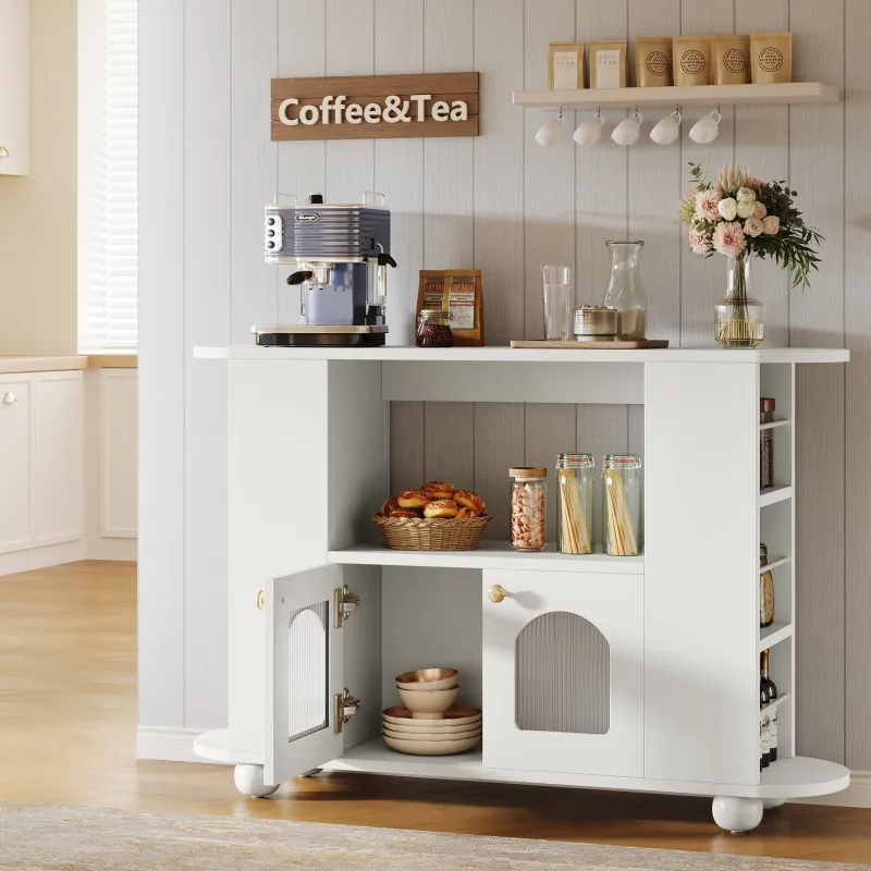 Tribesigns Sideboards & Buffets|Sideboards & Buffets*47" Sideboard Buffet, Kitchen Coffee Bar Storage Cabinet