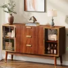 Tribesigns Sideboards & Buffets|Sideboards & Buffets*55" Sideboard Buffet, Mid - Century Buffet Storage Cabinet with 3 Drawers
