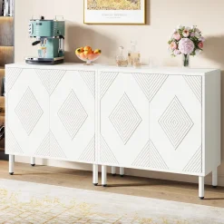 Tribesigns Sideboards & Buffets|Sideboards & Buffets*57" Sideboard Buffet, Storage Buffet Cabinet with Adjustable Shelves