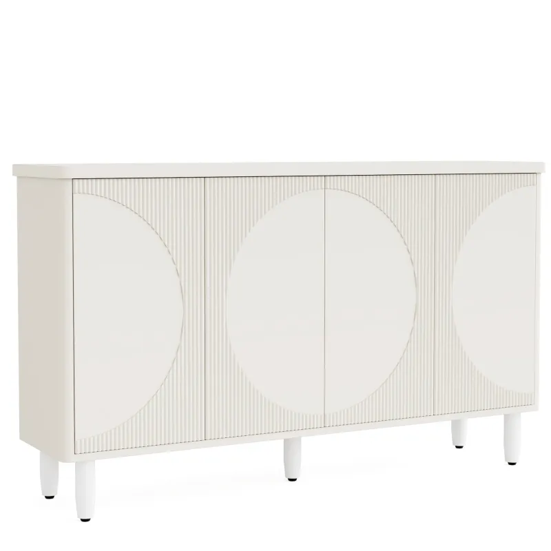 Tribesigns Sideboards & Buffets|Sideboards & Buffets*59.4" Sideboard Buffet, White Credenza Storage Cabinet with Doors