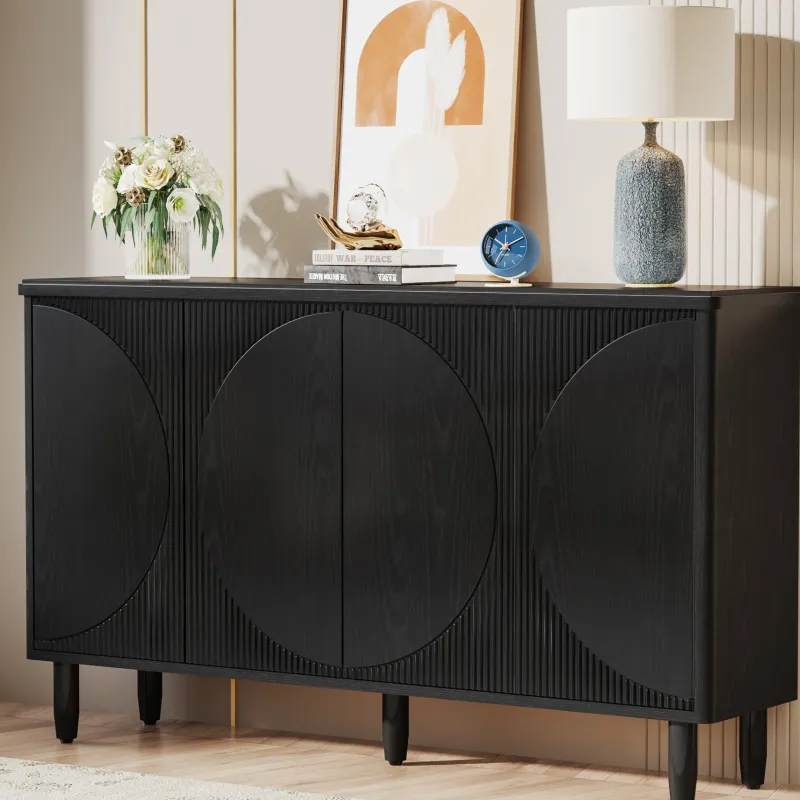 Tribesigns Sideboards & Buffets|Sideboards & Buffets*59.4" Sideboard Buffet, White Credenza Storage Cabinet with Doors