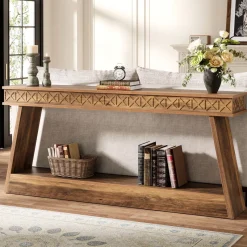 Tribesigns Console Tables|Console Tables*70.8" Sofa Table, Farmhouse Console Table Entryway Table with Storage