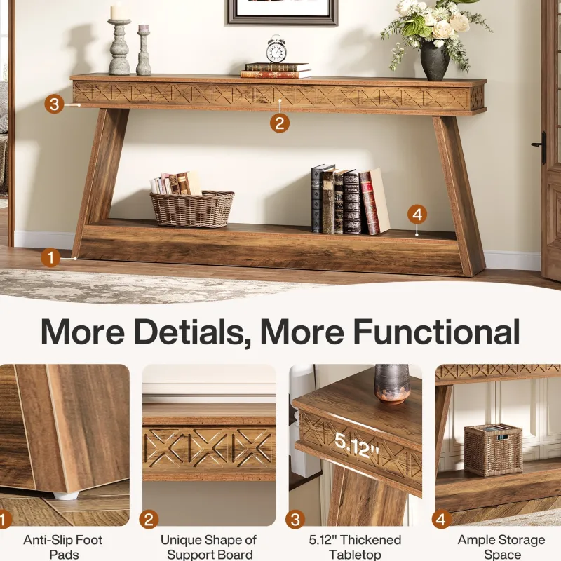 Tribesigns Console Tables|Console Tables*70.8" Sofa Table, Farmhouse Console Table Entryway Table with Storage