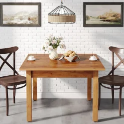 Tribesigns Dining Tables*39.4'' Square Dining Table Kitchen Table with Solid Wood Legs for 4