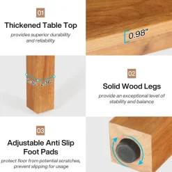Tribesigns Dining Tables*39.4'' Square Dining Table Kitchen Table with Solid Wood Legs for 4