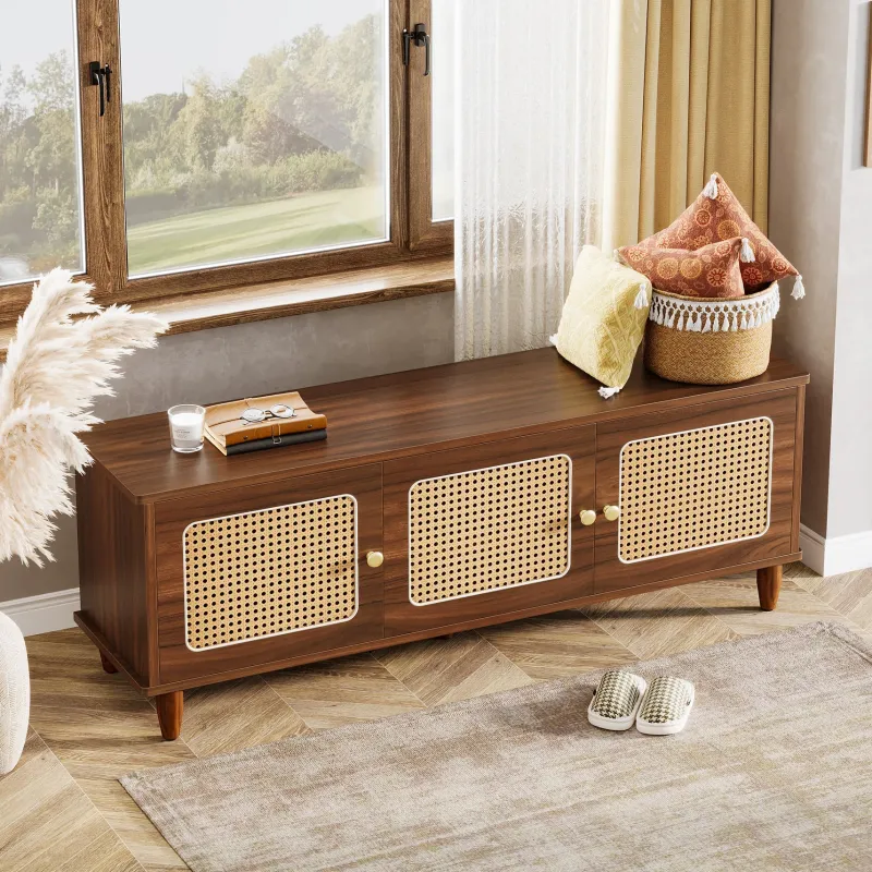 Tribesigns Benches*55" Storage Bench, 2 - Tier Shoe Bench with Lift Top Storage