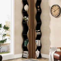Tribesigns Corner Shelves|Corner Shelves*70.8" Tall Corner Shelf, 6 - Tier Bookshelf Display Shelves Storage Organizer