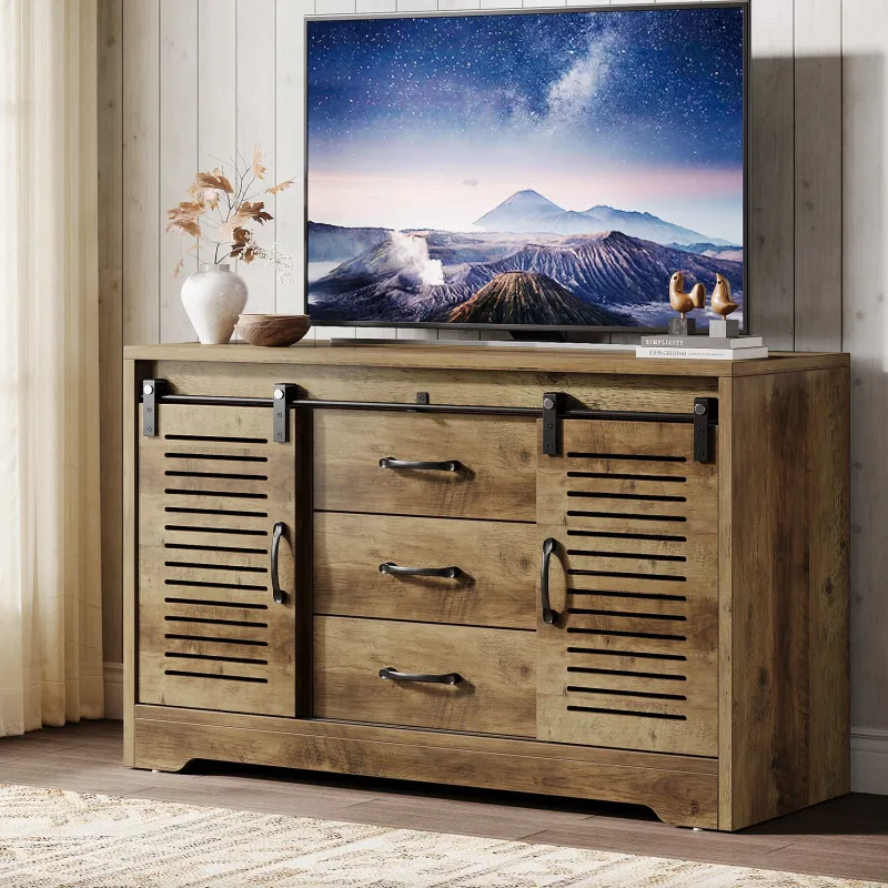 Tribesigns Tv Stands*47" TV Stand, Farmhouse Media Console With Storage Drawers