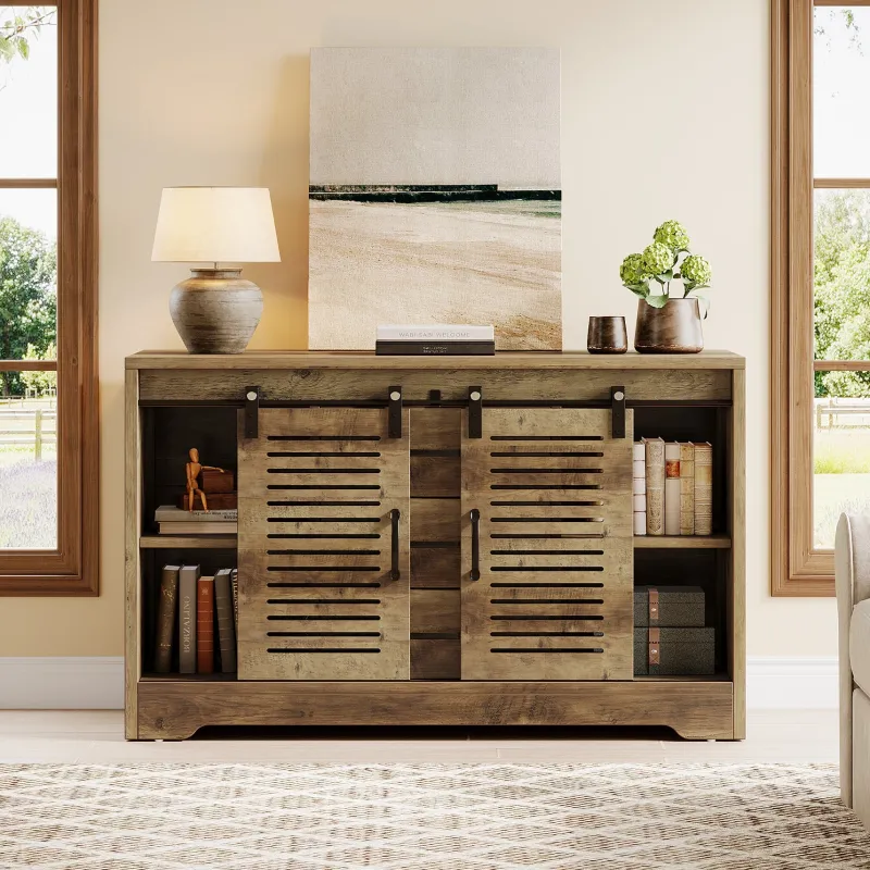 Tribesigns Tv Stands*47" TV Stand, Farmhouse Media Console With Storage Drawers