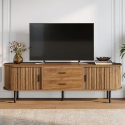 Tribesigns Tv Stands*70" TV Stand, Modern Media Console with Storage and Sliding Tambour Door