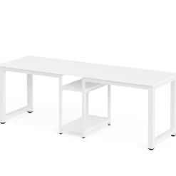 Tribesigns Desks*78.74" Two Person Desk, Double Computer Desk with Storage Shelves